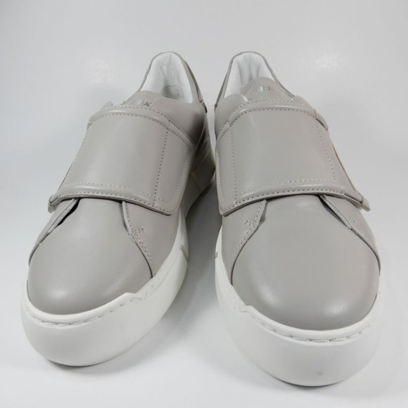 COSTUME NATIONAL Leather Touch-Strap Platform SNEAKERS Size 38 7.5 Gray NEW $425 - Picture 7 of 14